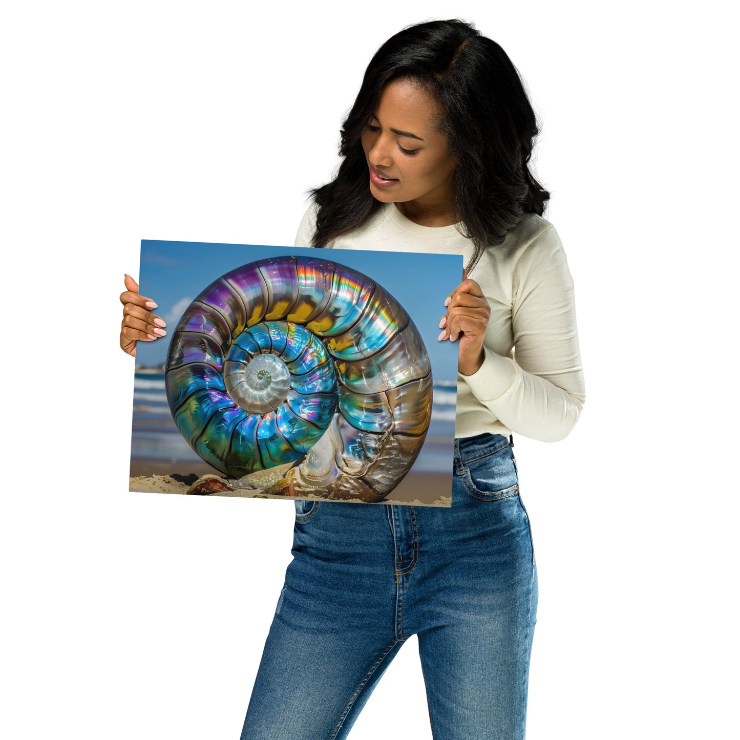 Stunning Rainbow Escargot Shell Art - Art Nouveau Style - HighAZCreations