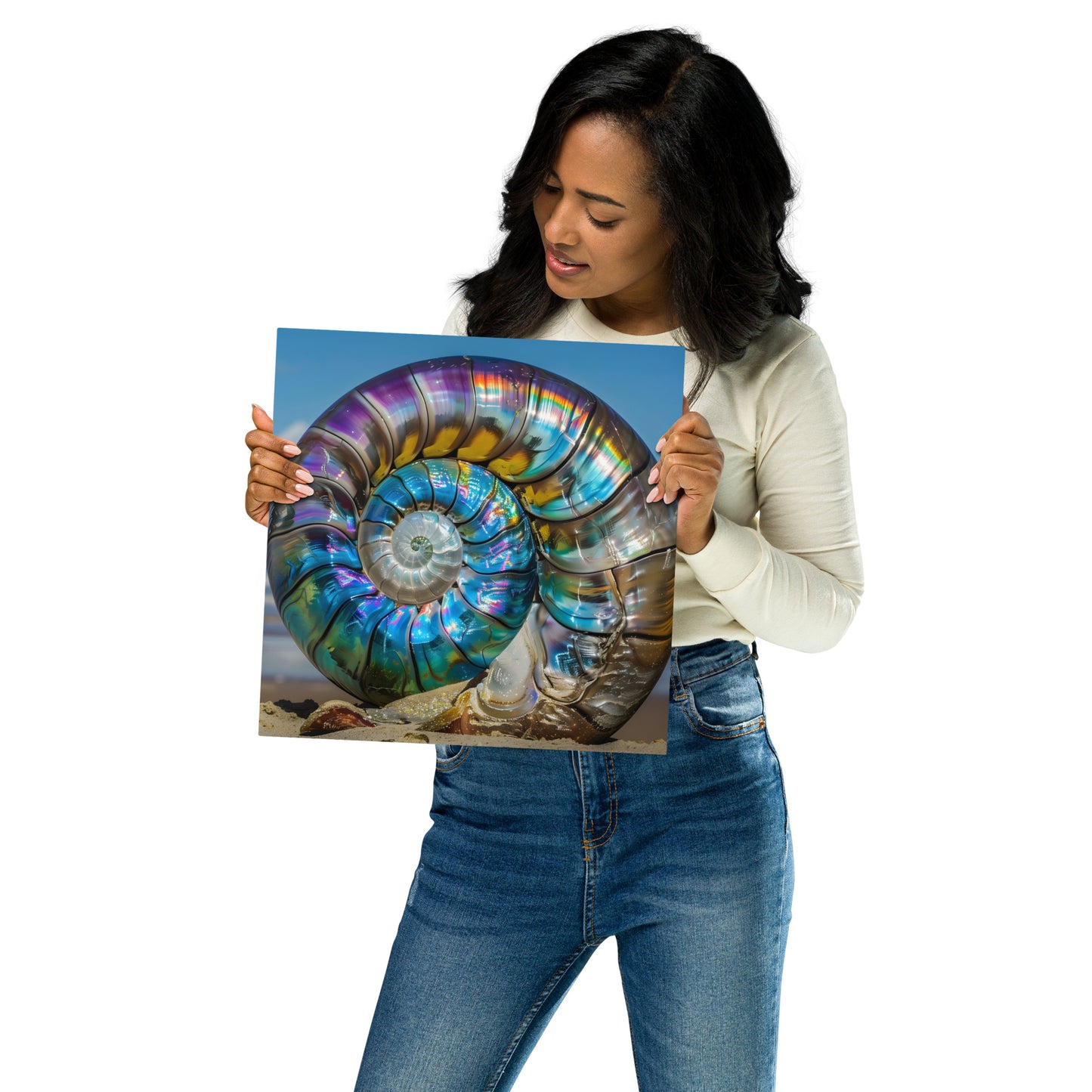 Stunning Rainbow Escargot Shell Art - Art Nouveau Style - HighAZCreations