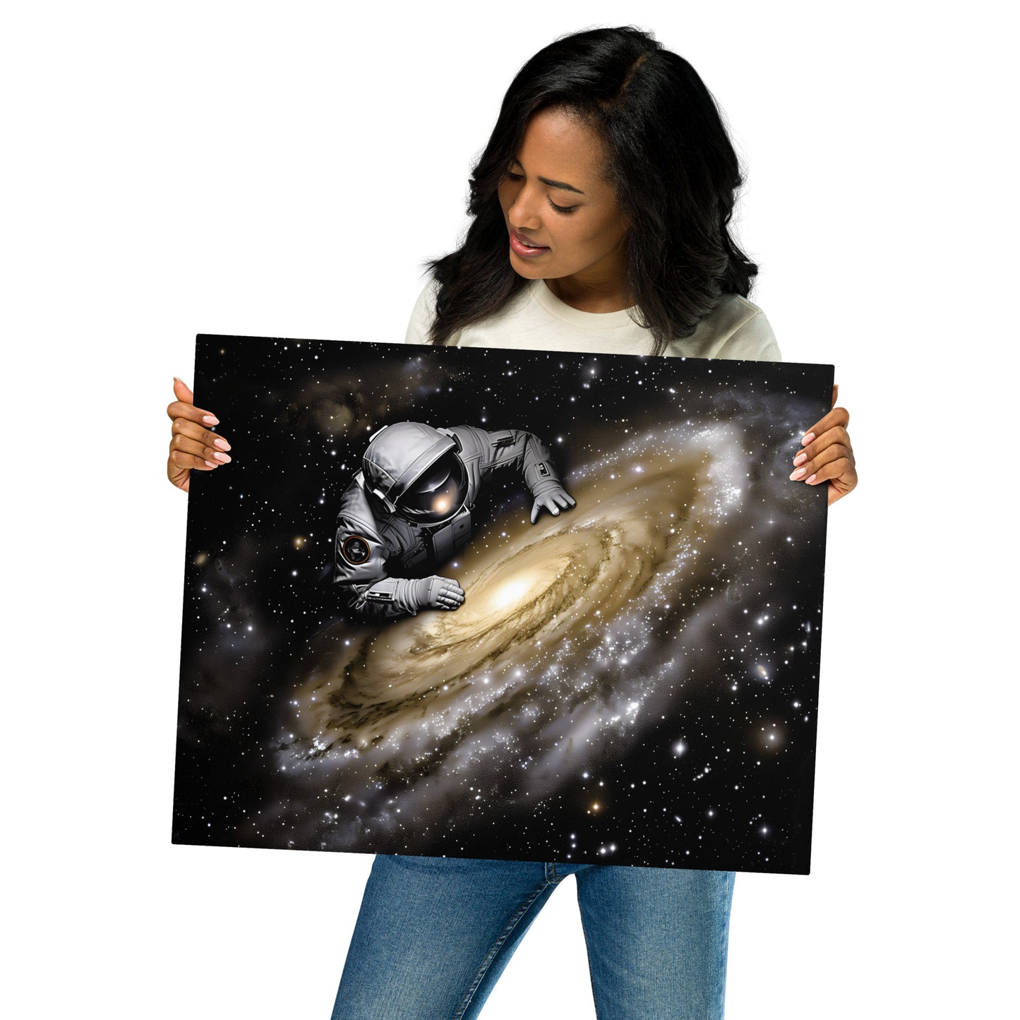 Cosmic Alien Astronaut Aluminum Wall Art - High-Detail Print for Space and Sci-Fi Lovers - HighAZCreations