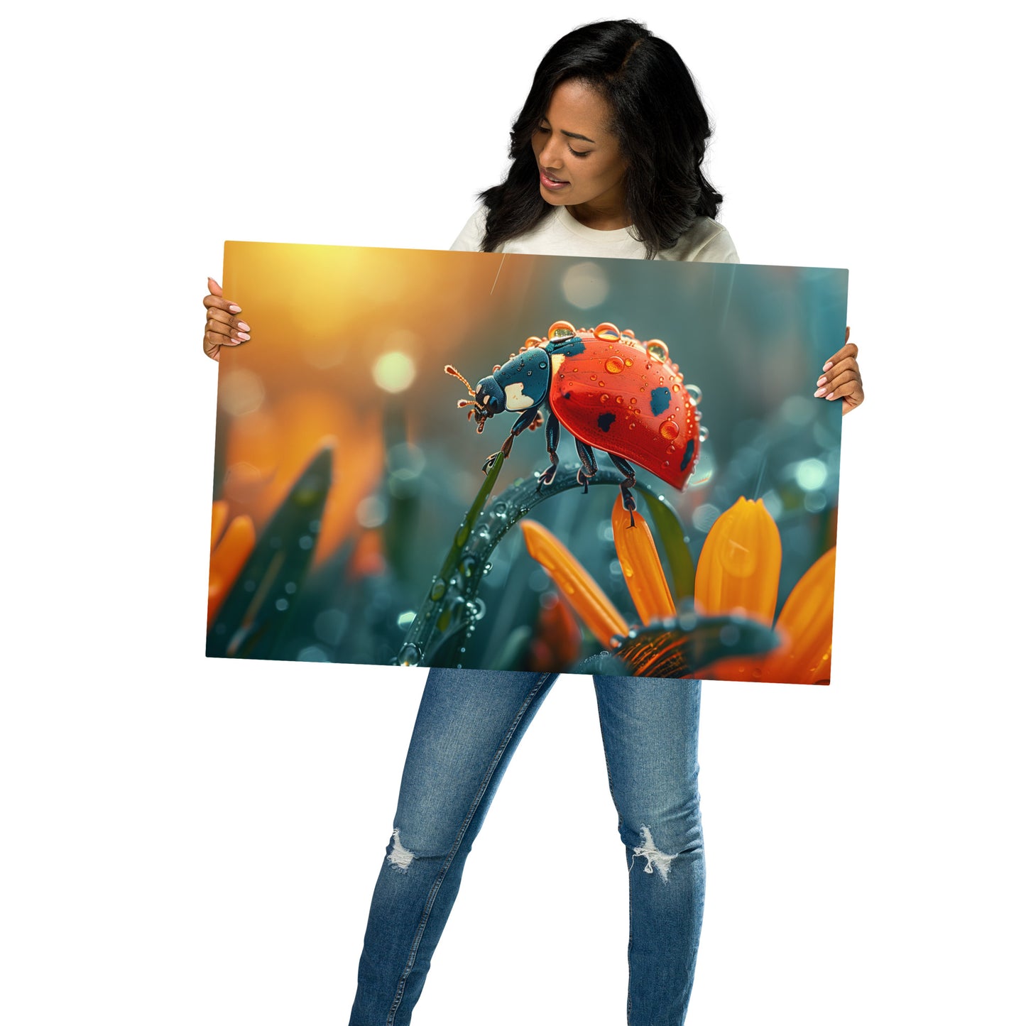 Magical Ladybug Aluminum Metal Wall Art - Nature-Inspired Home Accent - HighAZCreations