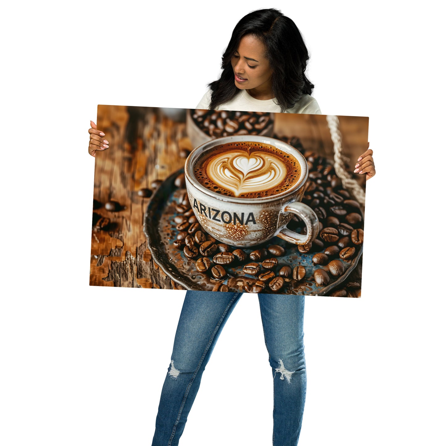 Arizona Coffee Lover's Metal Wall Art - Rustic Aluminum Decor - HighAZCreations
