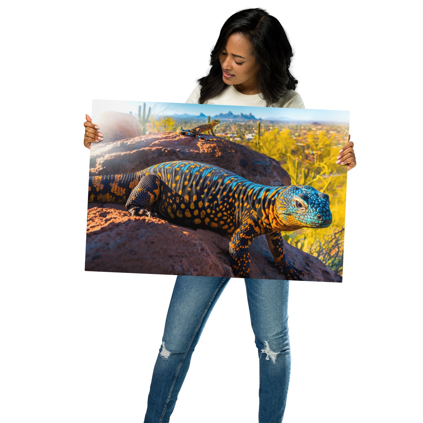 Dynamic Gila Monster Wall Art on Aluminum Frame - Desert Scenic Décor - HighAZCreations