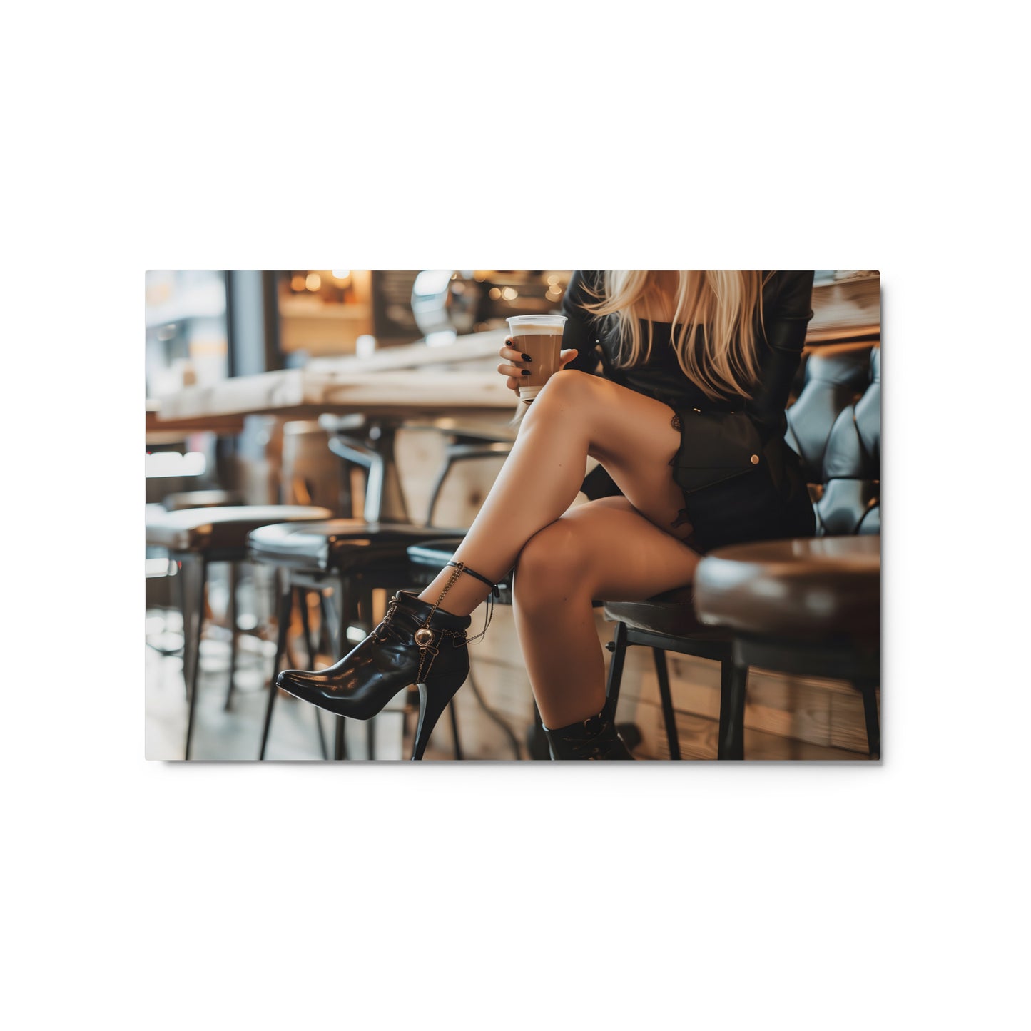 Stylish Coffee Break Wall Art on Aluminum Frame - HighAZCreations