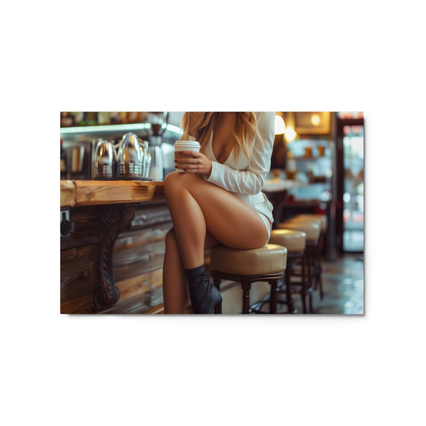 Cozy Coffee Moment Wall Art on Aluminum Frame - HighAZCreations