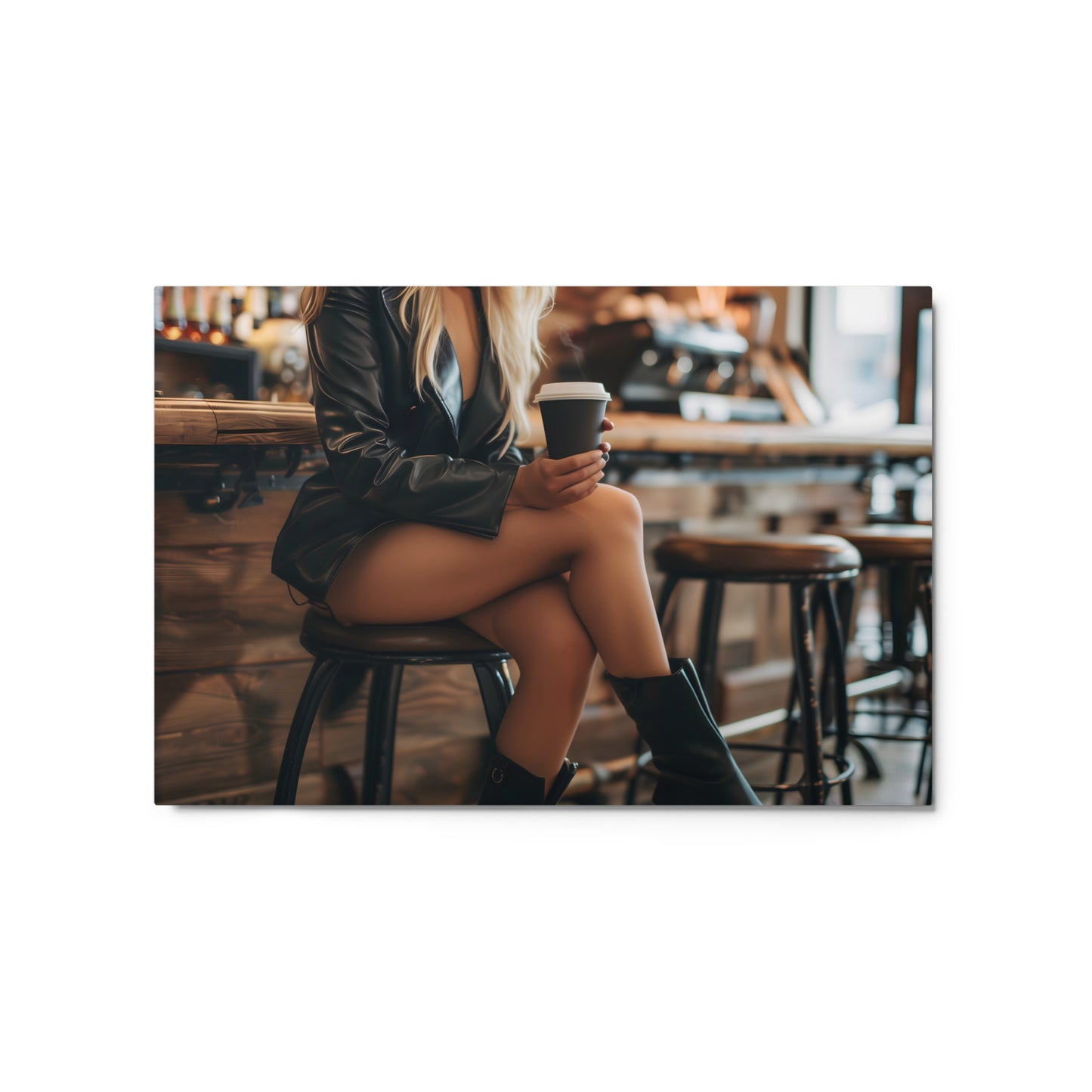 Elegant Coffee Break Wall Art on Aluminum Frame - HighAZCreations