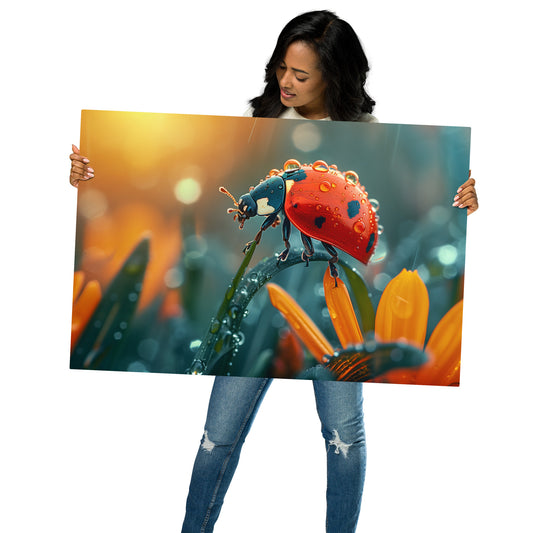 Magical Ladybug Aluminum Metal Wall Art - Nature-Inspired Home Accent - HighAZCreations