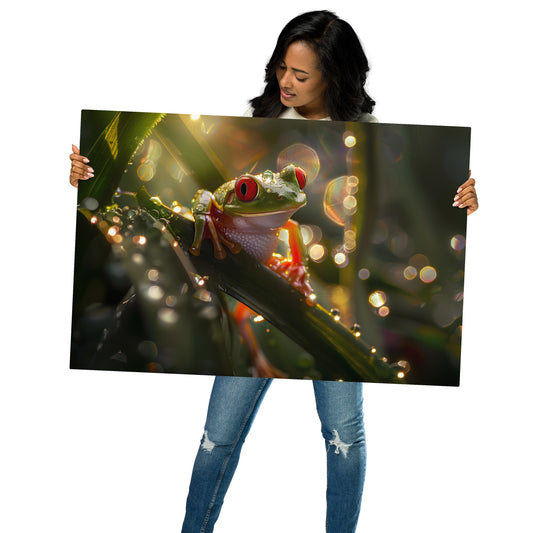 Enchanting Tree Frog Aluminum Metal Wall Art - Nature-Inspired Home Decor - HighAZCreations