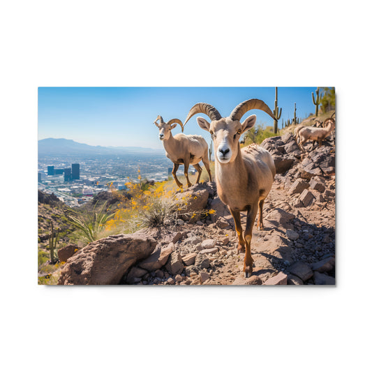 Wild Desert Elegance - Bighorn Sheep in Arizona Wall Art on Aluminum Frame - HighAZCreations