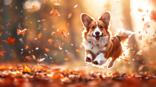 Autumn Corgi Adventure - Cozy Aluminum Metal Wall Art - Perfect Fall Decor for Dog Lovers