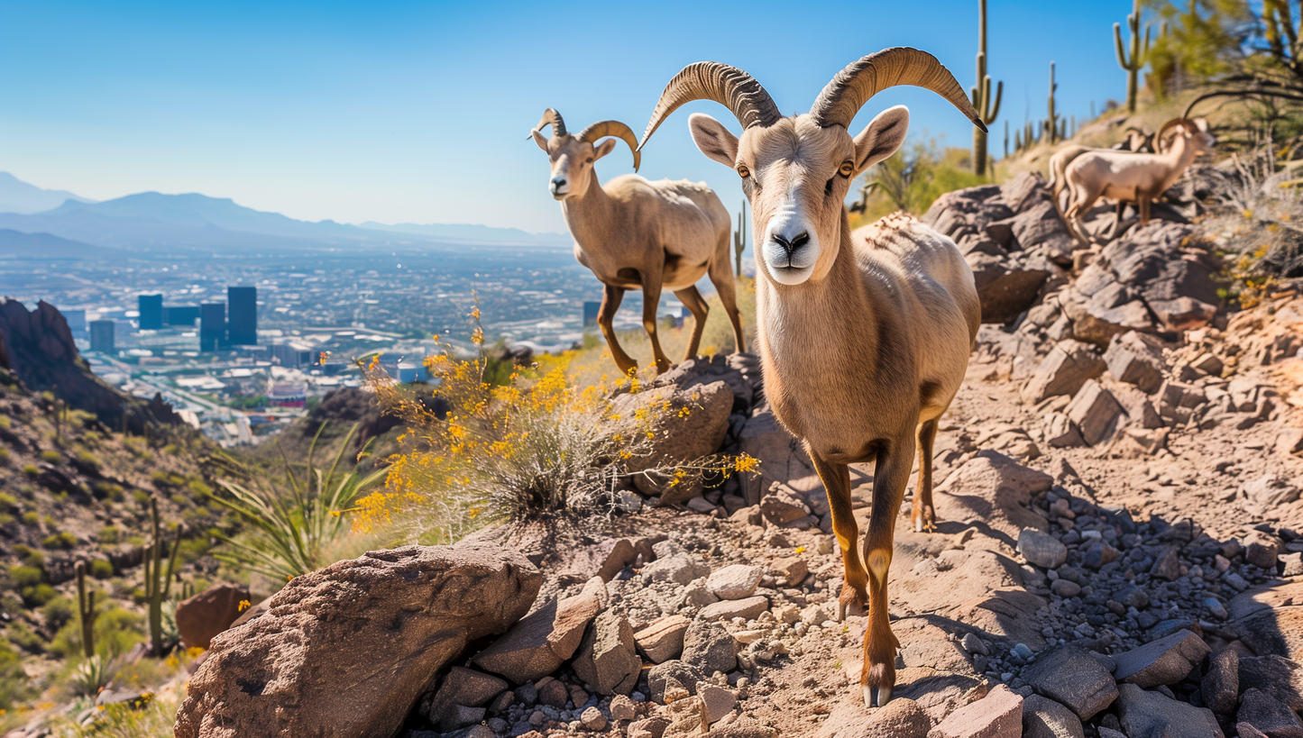 Wild Desert Elegance - Bighorn Sheep in Arizona Wall Art on Aluminum Frame