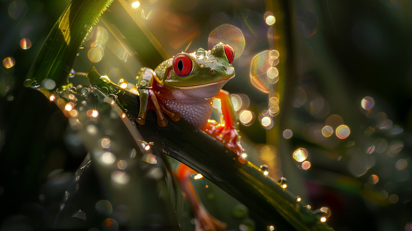 Enchanting Tree Frog Aluminum Metal Wall Art - Nature-Inspired Home Decor