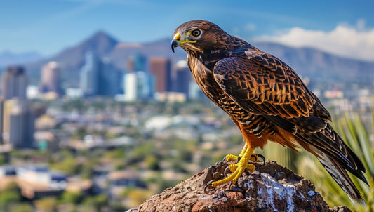 Majestic Hawk Desert Scene Wall Art on Aluminum Frame - Nature Photography Décor