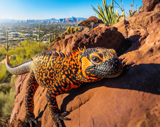 Vivid Gila Monster Aluminum Wall Art - Desert Wildlife Décor