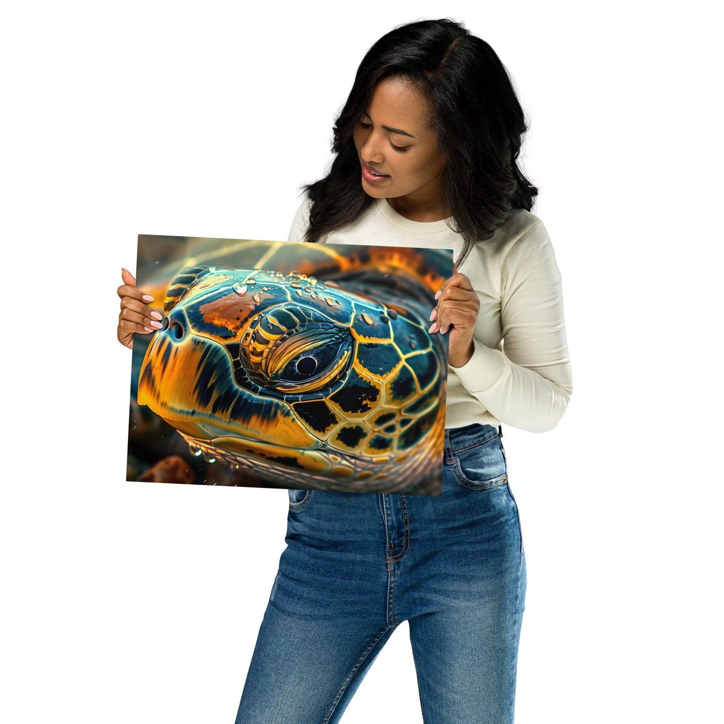 Vibrant Sea Turtle Metal Wall Art - Captivating Aluminum Home Decor