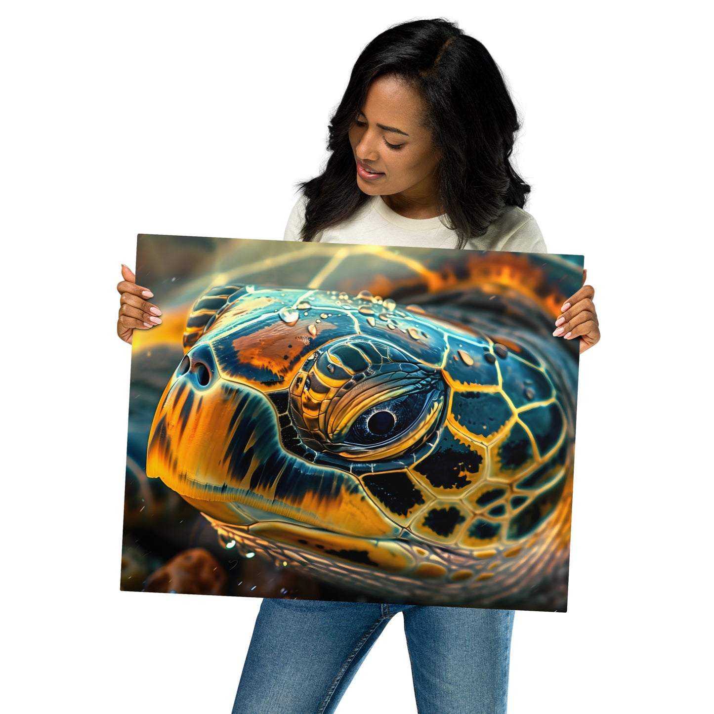 Vibrant Sea Turtle Metal Wall Art - Captivating Aluminum Home Decor