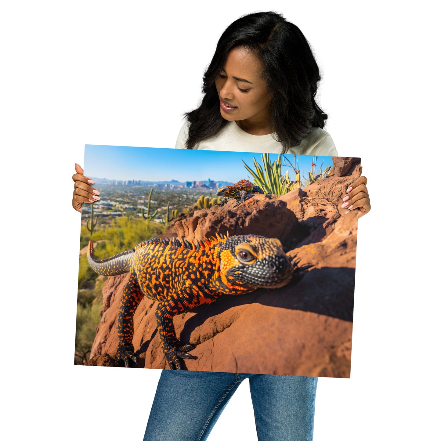 Vivid Gila Monster Aluminum Wall Art - Desert Wildlife Décor