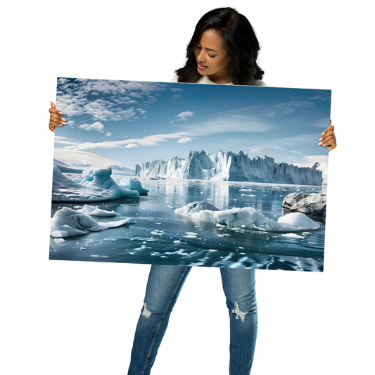 Majestic Arctic Landscape Metal Print - Stunning Glacier and Iceberg Wall Art, Customizable and Durable